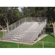 Aluminum bleacher Vert Rail 15 Long 10 Row semiclose DeckAisle