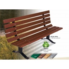 6 foot Recycled Brown Bench 2x4 Planks Surface Mount