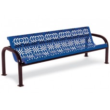 6 Foot Contour Add On Bench with Back Perforated