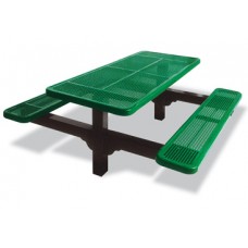 6 Foot Dual Pedestal Table Cedar Recycled Plastic