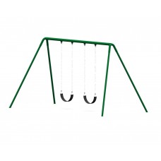 3.5 Inch Bi-Pod Galvanized Single Bay Swing with 2 belt seats