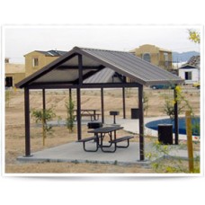 Gabled Shelter All Steel 24 gauge Pre-Cut Metal Roof 30x64