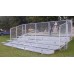 Aluminum bleacher Chain link 27 Long 10 Row SemiClose Deck 4 Ft Aisle