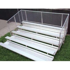 5 Row 27 foot Galvanized Bleacher 30 inch Double Footboard Chain Link