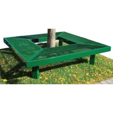 6 Foot Geometric Mall Bench with out Back Surface Mount Perforated