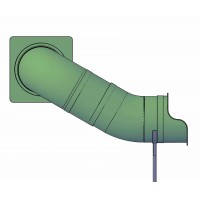 Tube Slide 30 inch diameter 48 inch deck height 90 Degree Left