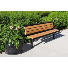 6 foot RICHMOND SERIES RECYCLED GRAY BENCH with BACK SURFACE MOUNT