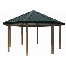 16 foot Single Tier Octagon Shelter All Steel 24-ga Precut Metal Roof