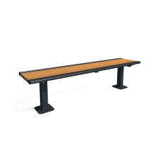 6 foot Arches SERIES RECYCLED BENCH with O BACK - INGROUND