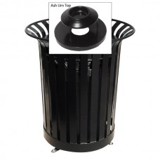 36 Gallon Lexington Receptacle with Ash Urn Lid and Plastic Liner