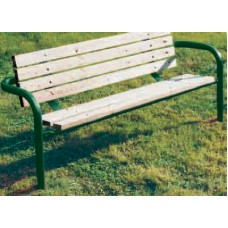 8 Foot Park Bench 8 Slat 2x4 Inch Planks Surface Mount Untreated Pine