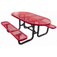 6 foot Oval Expanded Surface Mount Picnic Table