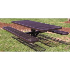 4 foot Single Post Expanded Metal Picnic Table