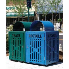 32 Gallon Diamond Trash Recycling Bins with doors