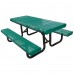 8 foot Radial Edge Perforated Surface Mount Picnic Table