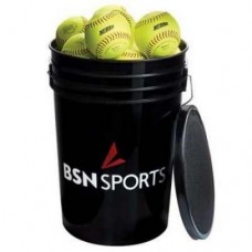 Bucket with 2 dozen 12 inch Softballs