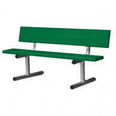 5 foot Portable Bench with Back Dk Green