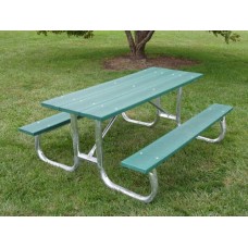 Galvanized Frame Picnic Table 8 foot Recycled