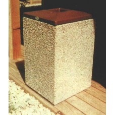 CTCS30FP 30 Gallon Concrete Square Trash Container