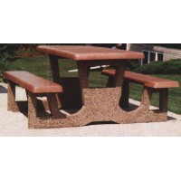 CTRJ60C Concrete Rectangular Picnic Table 60 inch