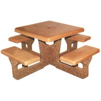 CTS4S Square Concrete Table 66 inch Four Seat