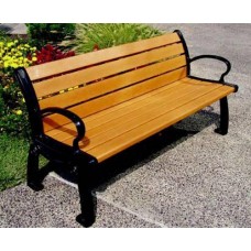 JPAB6 Landmark Series Bench with back 6 foot Recycled Plank