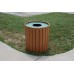 JPRLR55 Round Recycled Plank Receptacle 55 Gallon